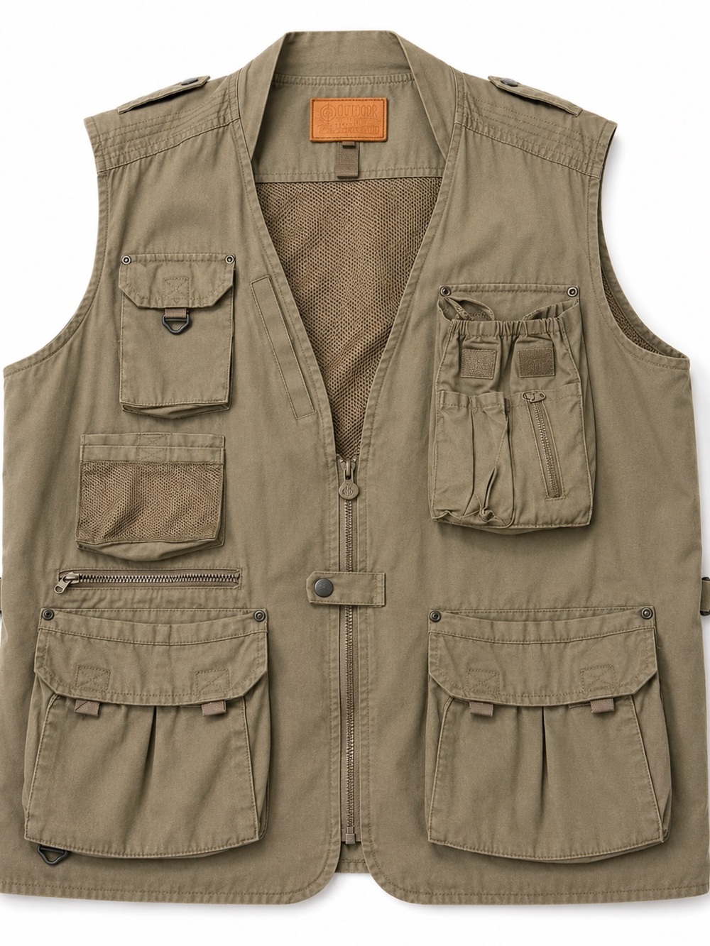 Outback Trading Co Men’s Cotton Safari Fishing Hunting Utility Vest Olive XL